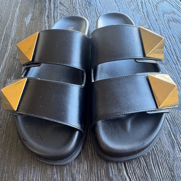 VALENTINO GARAVANI Rockstud Black Leather Platform Sandals Sandals - Picture 6 of 6